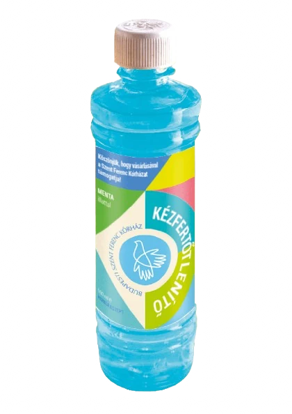 Utántöltő pumpás kézfertőtlenítő gélhez 80% alkoholtartalommal, menta